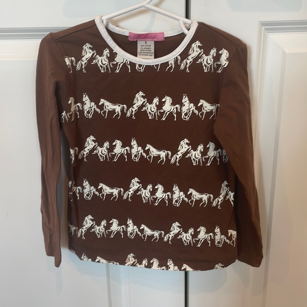E-land Kids horse long-sleeved shirt size 5